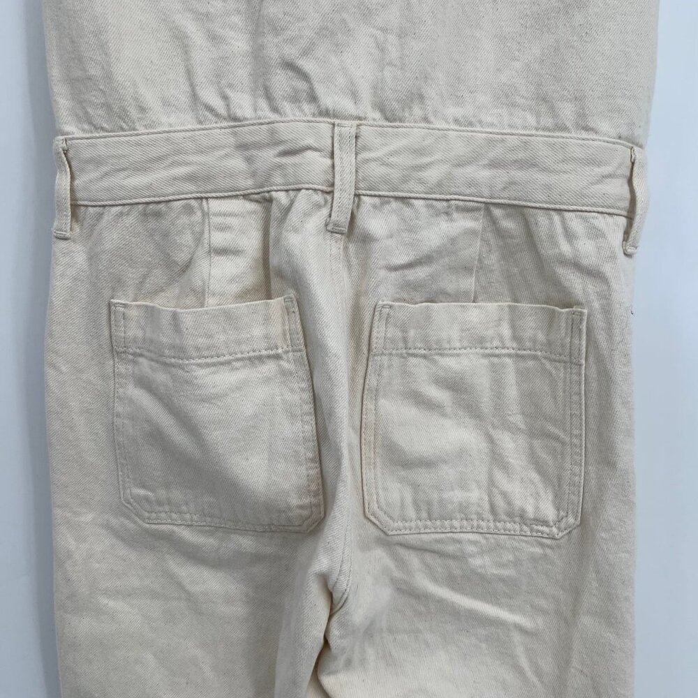 Everlane Cream Denim Short Sleeve Jumpsuit | Size 00 - Picture 5 of 8